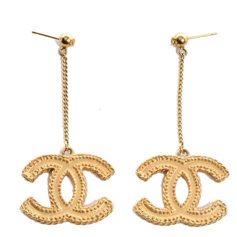 gold cc earrings chanel|chanel cc earrings price list.